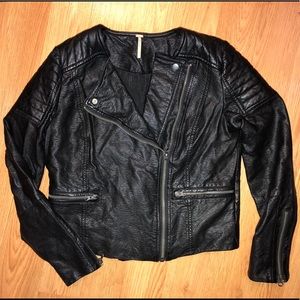 Free People Vegan Leather Moto Jacket Excellent